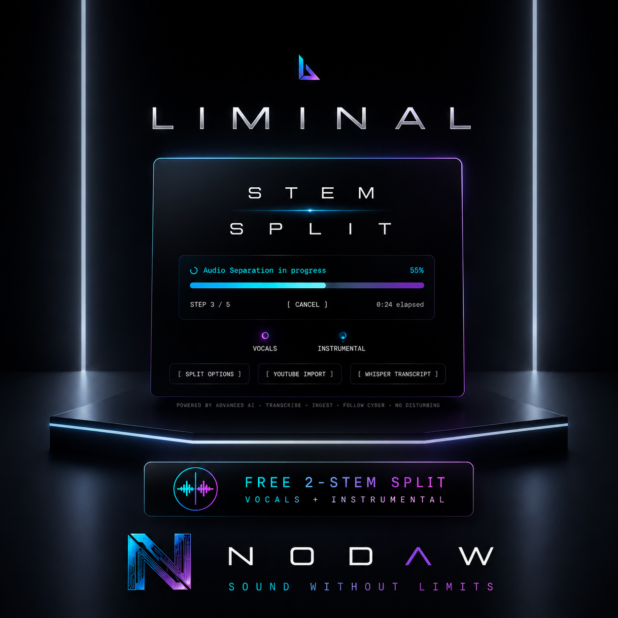Liminal™ AI Stem Splitter — Séparation locale des voix, de la batterie, de la basse et des instruments