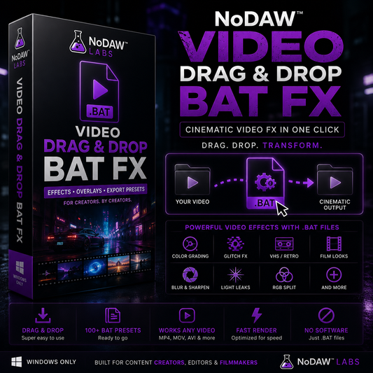 NoDAW™ Vidéo Glisser-déposer Effets FX BAT